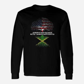 American Raised With Jamaican Roots Jamaica Unisex Long Sleeve