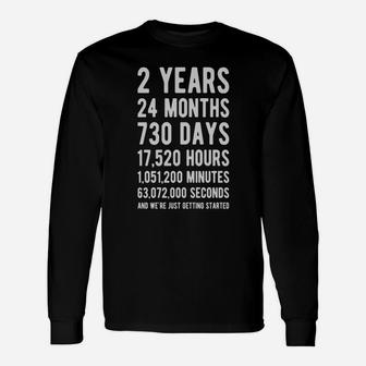 2nd Anniversary Shirt Two Year Marriage Tee Long Sleeve T-Shirt - Seseable