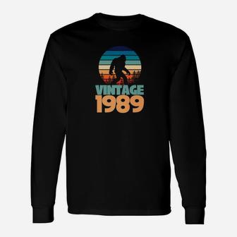 30th Birthday Vintage 1989 Bigfoot Yeti Long Sleeve T-Shirt - Seseable