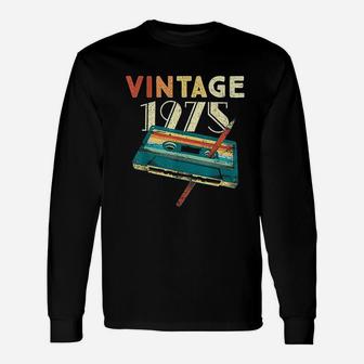 47 Years Old Vintage 1975 Music Cassette 47th Birthday Long Sleeve T-Shirt - Seseable