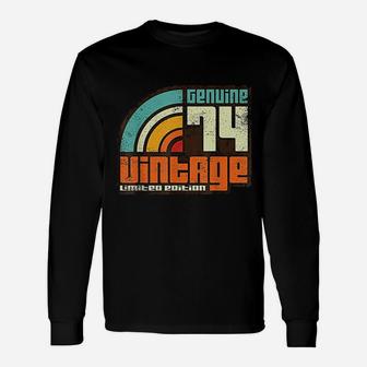 47th Birthday Retro Vintage Graphic Born In 1974 Long Sleeve T-Shirt - Seseable