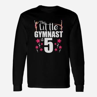 5 Year Old Gymnast Birthday Tumbling Gymnastics 5th Long Sleeve T-Shirt - Seseable