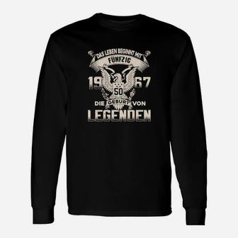 50. Geburtstag Herren Langarmshirts Schwarz - Leben Beginnt mit 50, 1973 Legenden Geburt - Seseable