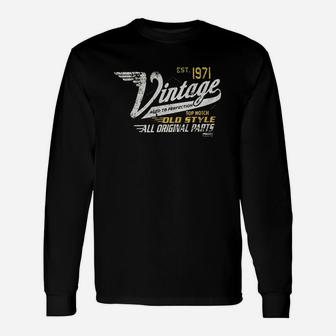 50th Birthday Vintage 1971 Aged To Perfection Vintage Racing Long Sleeve T-Shirt - Seseable