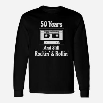 50th Wedding Anniversary 50 Yearscassette Tape Long Sleeve T-Shirt - Seseable