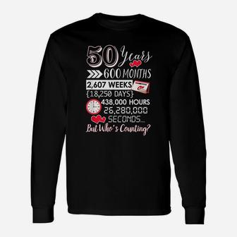 50th Wedding Anniversary For Couple 50 Year Anniversary Long Sleeve T-Shirt - Seseable