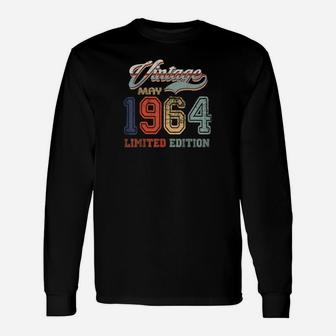 57 Jahre Alt Retro Vintage Mai 1964 Lustig 57 Geburtstag Langarmshirts - Seseable