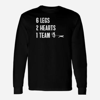 6 Beine 2 Herzen 1 Team Lustig Hund Laufen Canicross Langarmshirts - Seseable