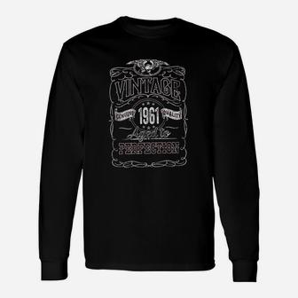 60th Birthday Vintage 1961 Aged To Perfection Long Sleeve T-Shirt - Seseable