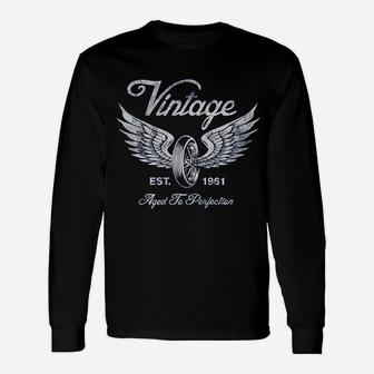 60th Birthday Vintage 1961 Aged To Perfection Vintage Motorcycle Biker Long Sleeve T-Shirt - Seseable