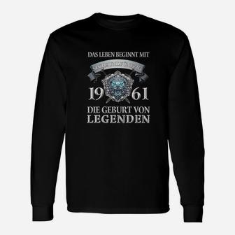 61. Geburtstag Langarmshirts 1961 Vintage Uhr, Legenden Geburt - Seseable