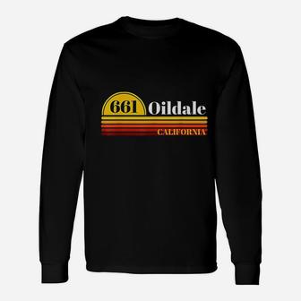 661 Oildale California Vintage Retro Style With Area Code Long Sleeve T-Shirt - Seseable