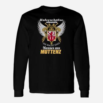 Adler-Motiv Schwarzes Langarmshirts, Muttenz-Stolz Design - Seseable