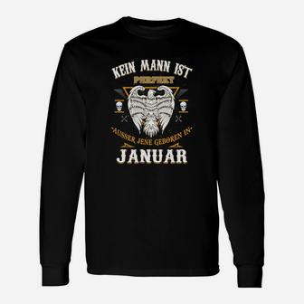 Adlermotiv Herren Langarmshirts, perfekt für Januar-Geborene - Seseable