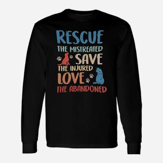 Adopt Rescue Dog Cat Rescue Dog Cat Lovers Long Sleeve T-Shirt - Seseable