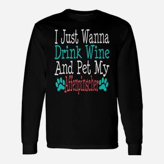Affenpinscher Dog Mom Dad Wine Lover Long Sleeve T-Shirt - Seseable