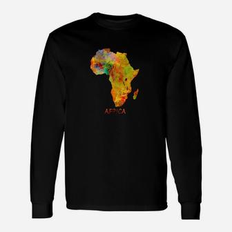 Africa Maps Painting Long Sleeve T-Shirt - Seseable
