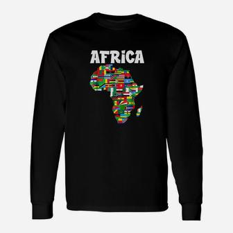 Africa Proud African Country Flags Continent Love Long Sleeve T-Shirt - Seseable