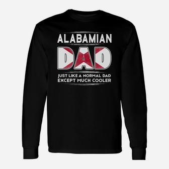 Alabama Dad Is Cooler Promoted To Daddy Long Sleeve T-Shirt - Seseable