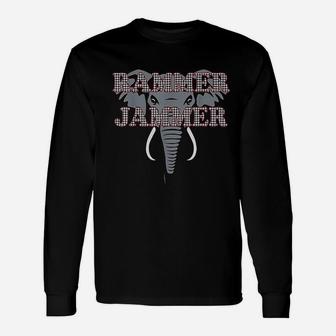 Alabama Rammer Jammer Houndstooth Elephant Tide Football Long Sleeve T-Shirt - Seseable