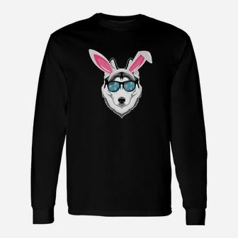 Alaska Dog Cool Sunglass Bunny Hat Happy Easter Day Long Sleeve T-Shirt - Seseable