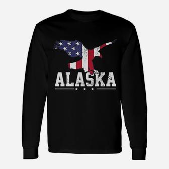 Alaska Usa Flag Vintage Eagle Long Sleeve T-Shirt - Seseable