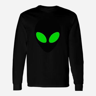 Alien Head Colored Eyes T-shirt Long Sleeve T-Shirt - Seseable