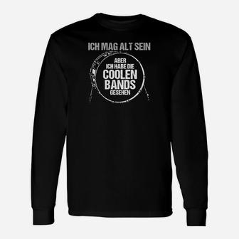 Alte Bands Fan Langarmshirts, Schwarzes Langarmshirts mit Musik-Spruch - Seseable