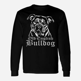 Alter Englischer Bulldogge-Hund- Langarmshirts - Seseable