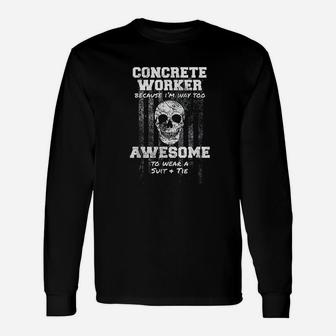 American Concrete Worker Usa Mixer Truck Long Sleeve T-Shirt - Seseable