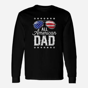 All American Dad 4th Of July Fathers Day Men Daddy Long Sleeve T-Shirt - Seseable