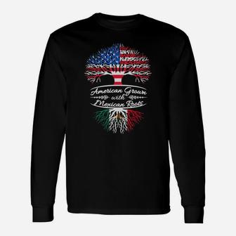 American Grown With Mexican Roots T-shirts Long Sleeve T-Shirt - Seseable