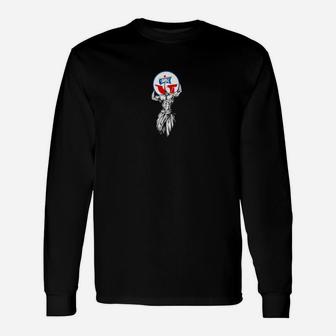 Amerikanischer Adler Emblem Schwarzes Langarmshirts, Trendiges Adler Motiv Tee - Seseable