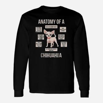 Anatomy Of A Chihuahua Puppy Long Sleeve T-Shirt - Seseable