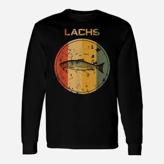 Angeln Lachs Lustig Fisch Retro Vintage Langarmshirts - Seseable