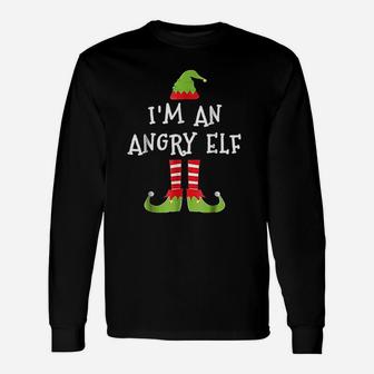 I Am An Angry Elf Matching Elf Christmas Long Sleeve T-Shirt - Seseable