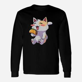 Anime Cat Taco Kawaii Neko Long Sleeve T-Shirt - Seseable