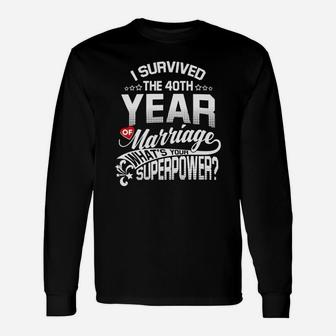 Anniversary 40th 40 Years Wedding Marriage Long Sleeve T-Shirt - Seseable