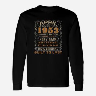 April 1953 Vintage 69 Years Old 69th Birthday Long Sleeve T-Shirt - Seseable