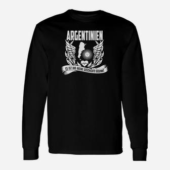 Argentinien Langarmshirts Schwarz mit Adler-Design, Patriotischer Spruch - Seseable