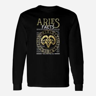 Aries Awesome Zodiac Sign Aries Facts Shirt Long Sleeve T-Shirt - Seseable