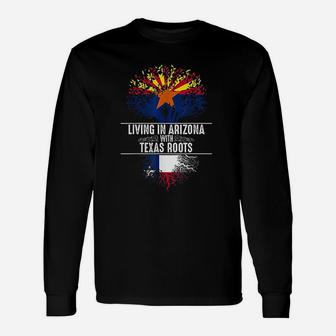 Arizona Home Texas Roots State Tree Flag Long Sleeve T-Shirt - Seseable
