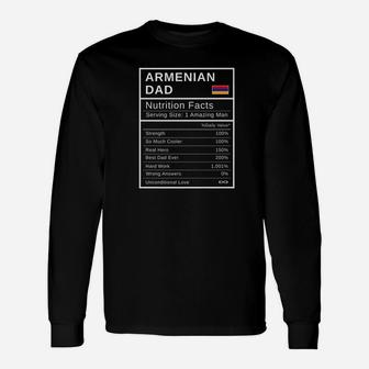 Armenian Dad Nutrition Facts Fathers Day Hero Long Sleeve T-Shirt - Seseable