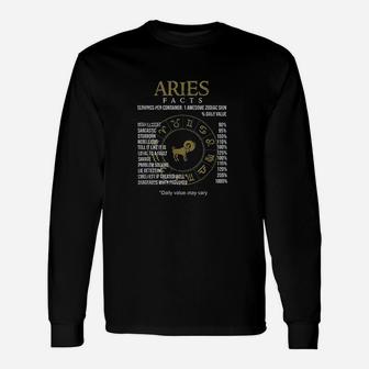 Astrological Sign Aries Facts Zodiac Sign Long Sleeve T-Shirt - Seseable