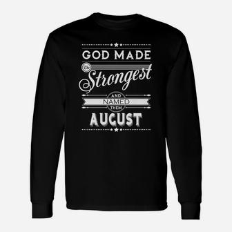 August Name Shirt, August Name, August Name Shirt Long Sleeve T-Shirt - Seseable