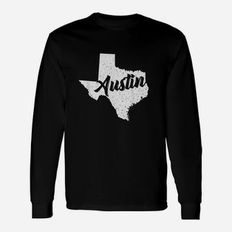 Austin Texas Native Vintage Retro State Long Sleeve T-Shirt - Seseable