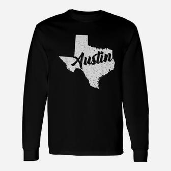 Austin Texas Native Vintage Retro State Long Sleeve T-Shirt - Seseable