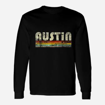 Austin Texas Vintage Retro Austin Long Sleeve T-Shirt - Seseable