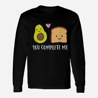 Avocado Toast You Complete Me Valentines Day Long Sleeve T-Shirt - Seseable