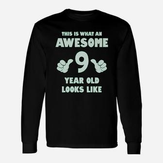 This Is What An Awesome 9 Year Old Looks Like Youth Long Sleeve T-Shirt - Seseable